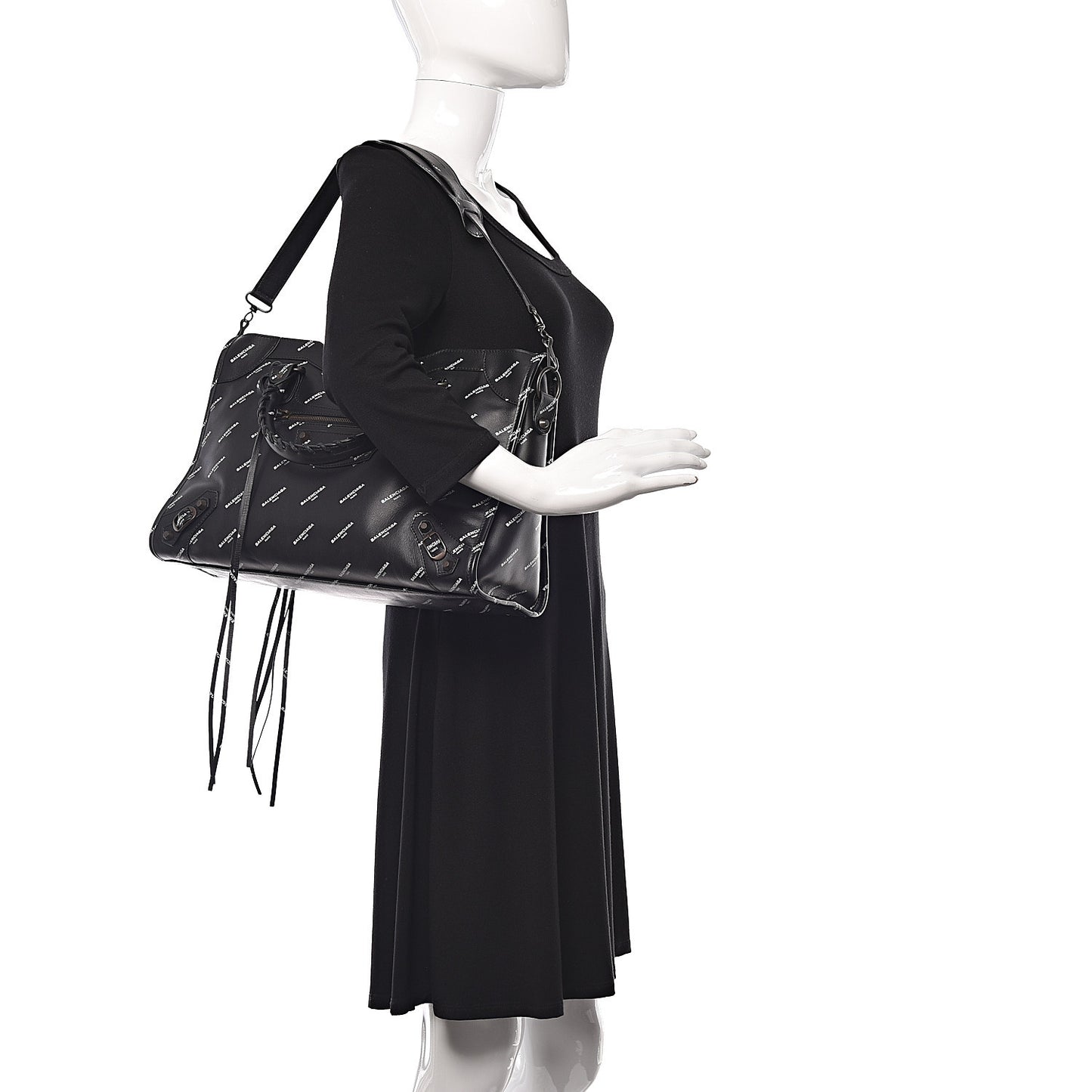 Veau Allover Logo Classic Hardware City Black White