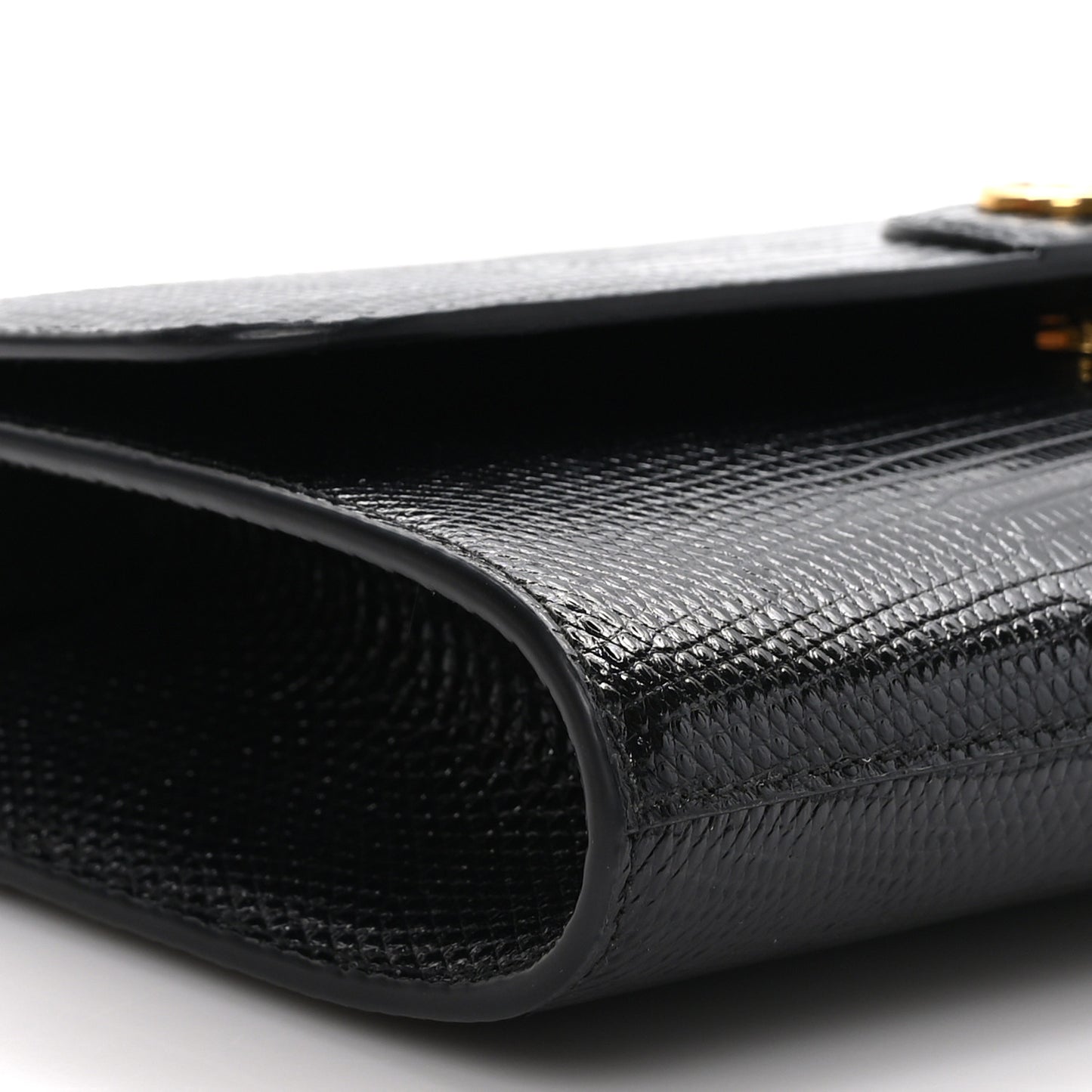 Calfskin Lizard Embossed Mini Diana Bamboo Top Handle Chain Bag Black