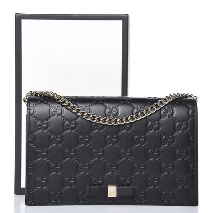 Gucci Guccissima Signature Bowy Chain Wallet Black 7 of 7