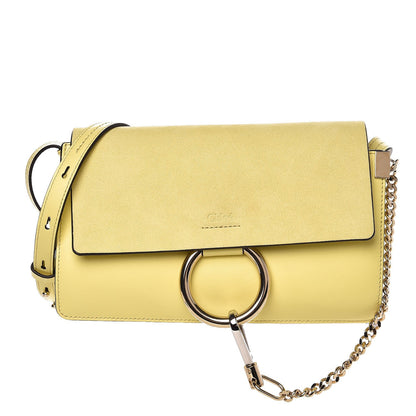 Chloe Suede Calfskin Small Faye Shoulder Bag Lemonade 1 of 6