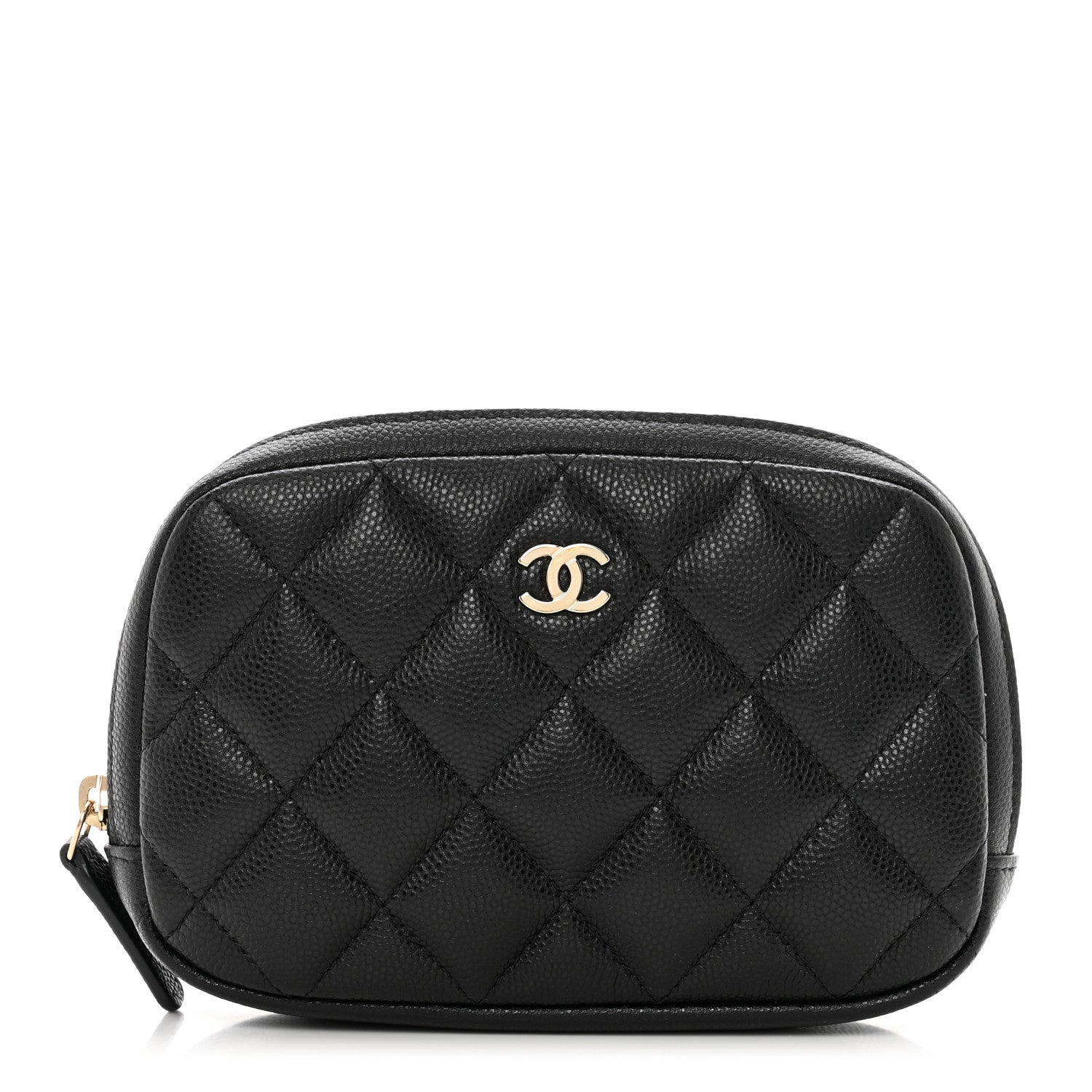 Chanel Caviar Quilted Curvy Pouch Cosmetic Case Black 1 of 8