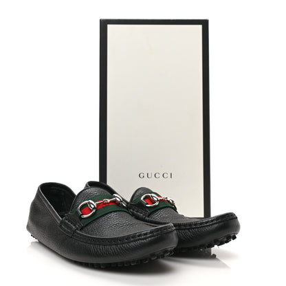 Gucci Road Calfskin Web Womens Horsebit Driver Loafers 38 Black 8 of 8