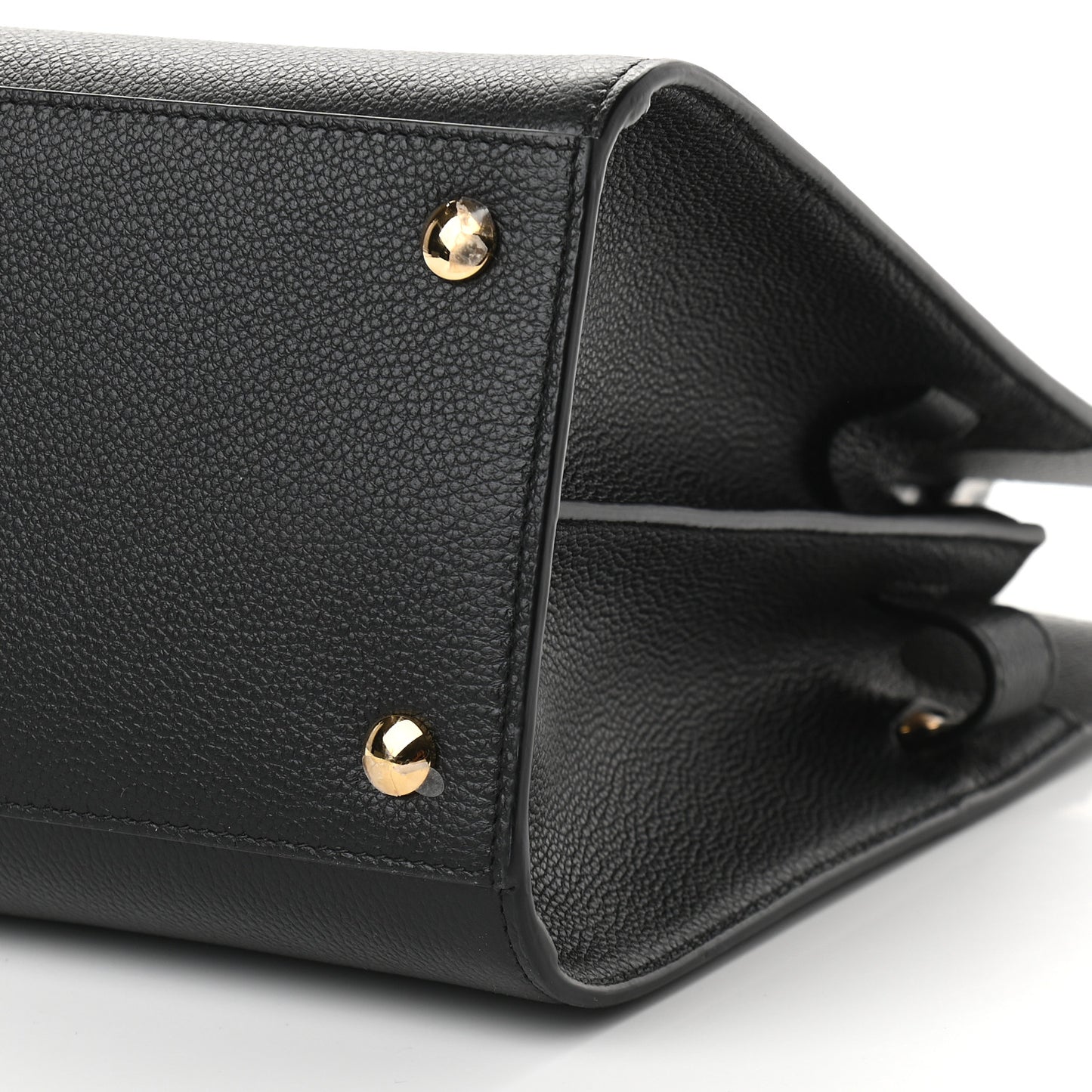 Grainy Calfskin Small Title Bag Black