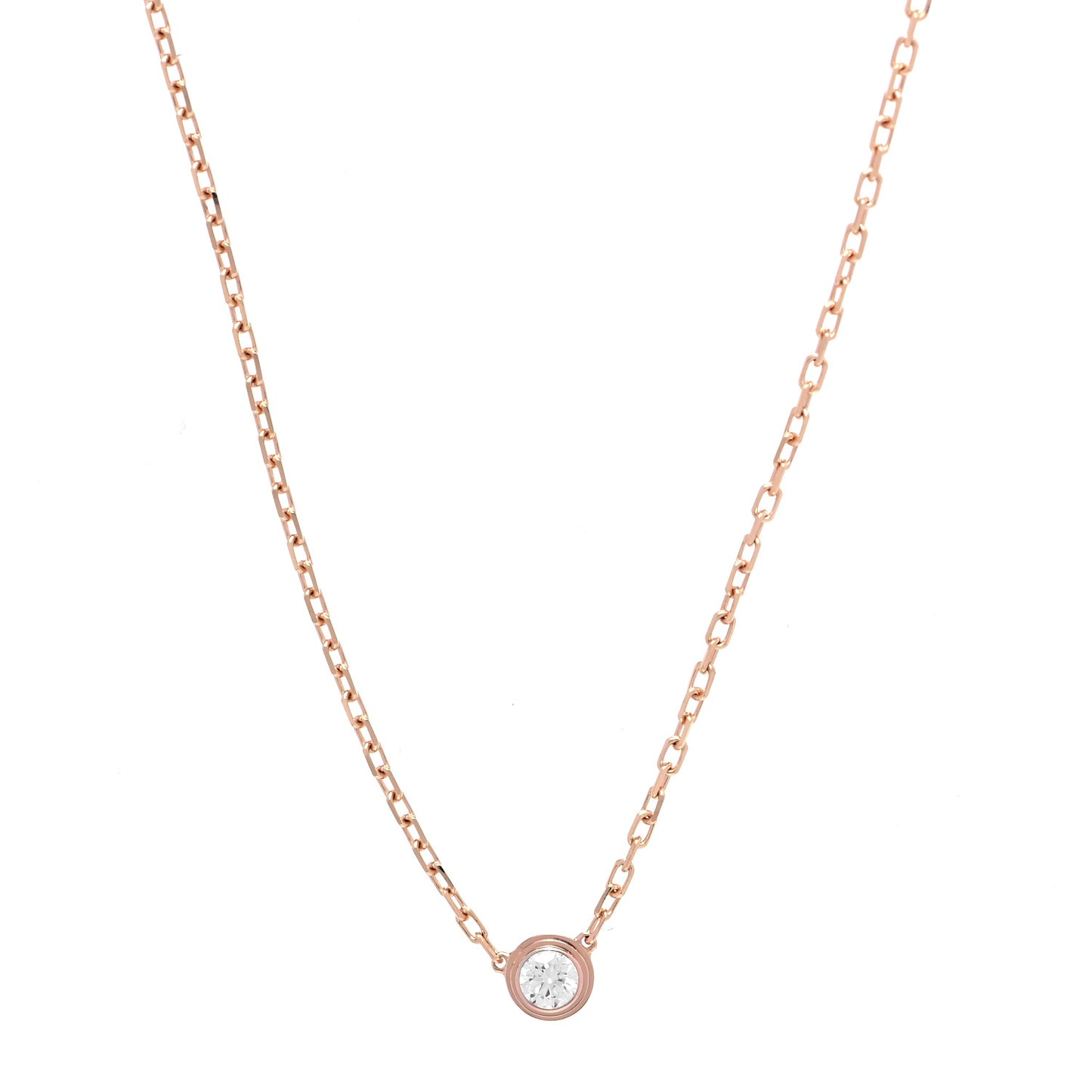 18K Pink Gold Diamond SM D'Amour Pendant Necklace