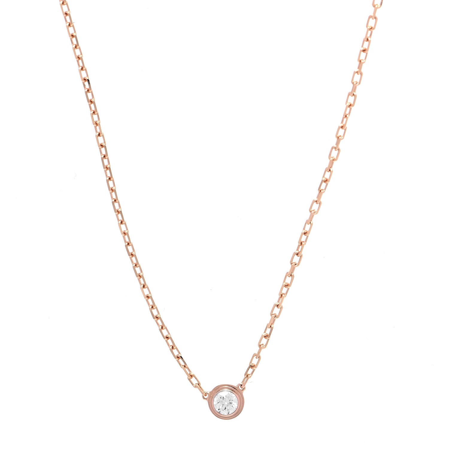 Cartier 18K Pink Gold Diamond SM D'Amour Pendant Necklace 1 of 4