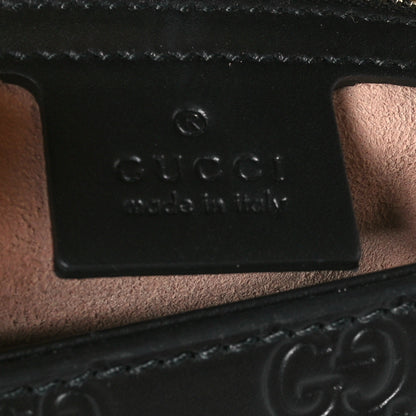 Gucci Guccissima Signature Small Padlock Top Handle Bag Black 6 of 11