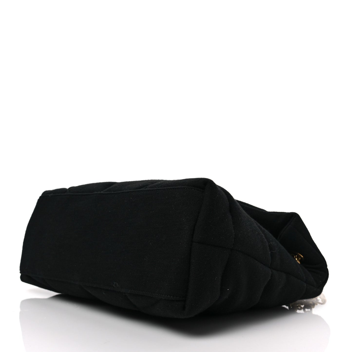Wool Jersey Quilted Medium Loulou Puffer Monogram Chain Black