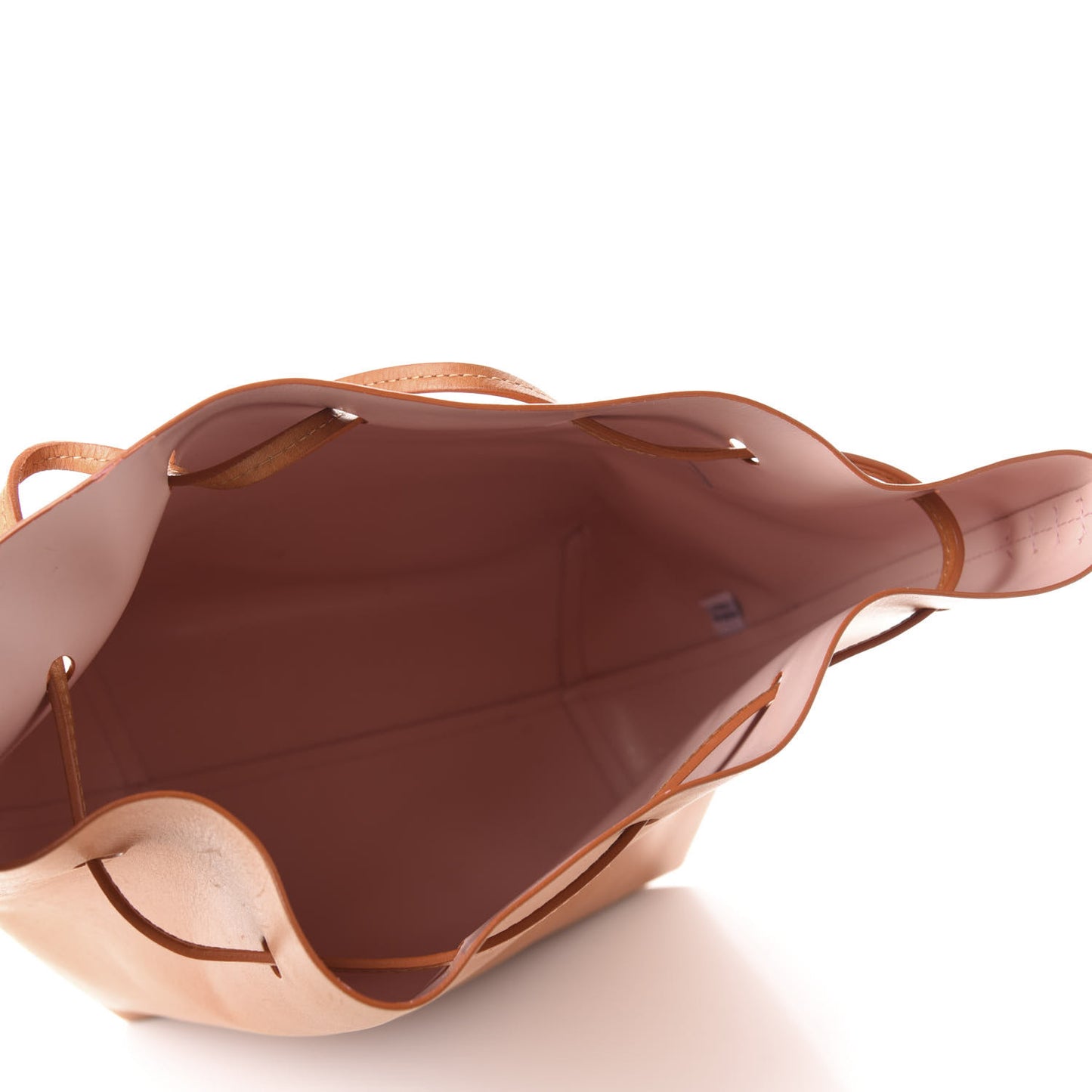 Vegetable Tanned Calfskin Bucket Bag Cammello Rosa