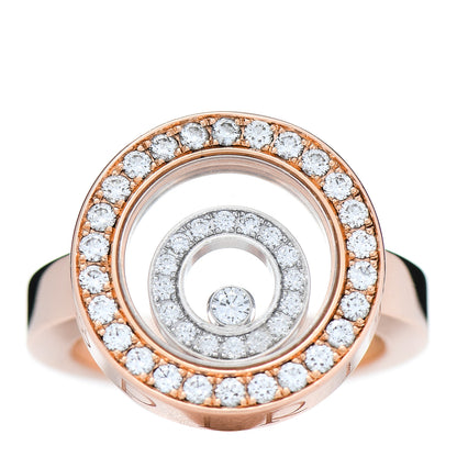 Chopard 18K Rose White Gold Diamond Happy Spirit Ring 55 7.25 1 of 6