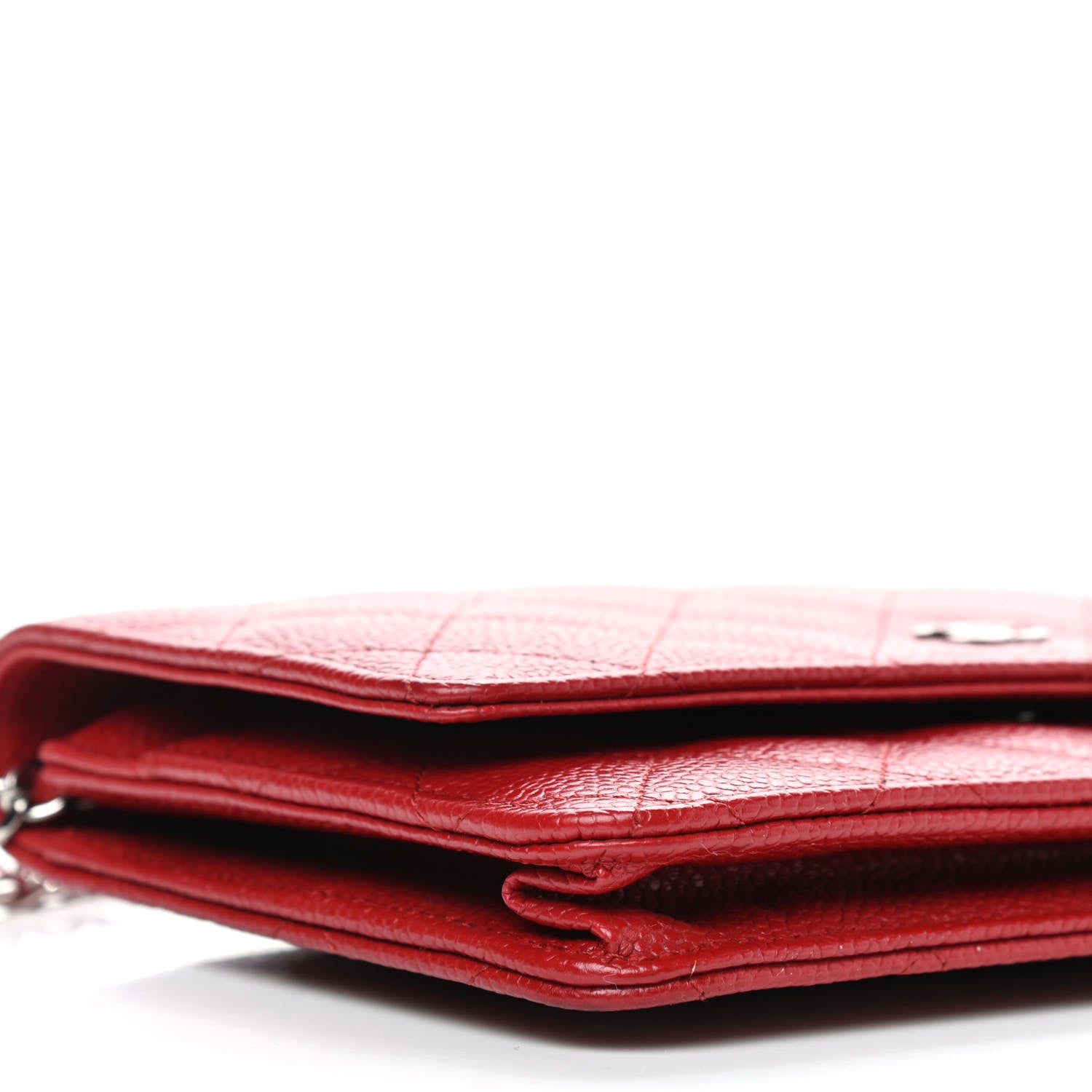 Chanel Caviar Quilted Wallet On Chain WOC Red 9 of 10