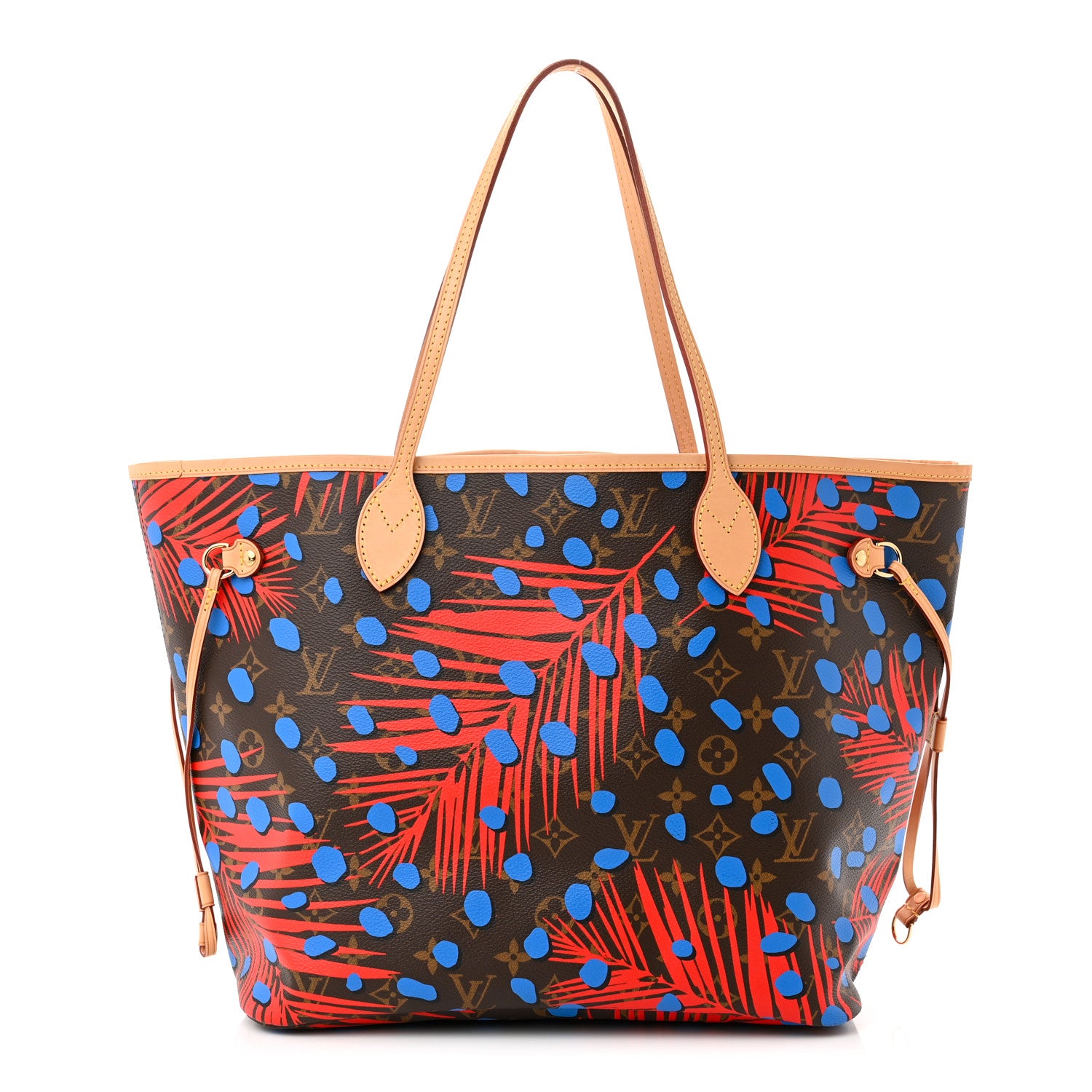 Louis Vuitton Monogram Jungle Dots Neo Neverfull MM Coquelicot Denim 3 of 10