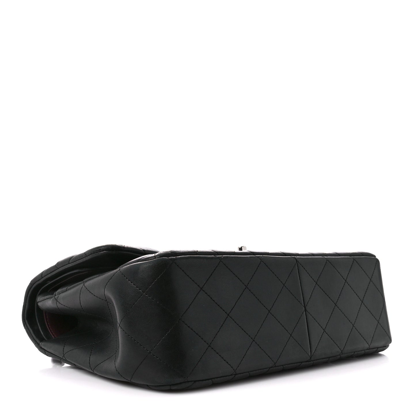 Lambskin Quilted Jumbo Double Flap Black
