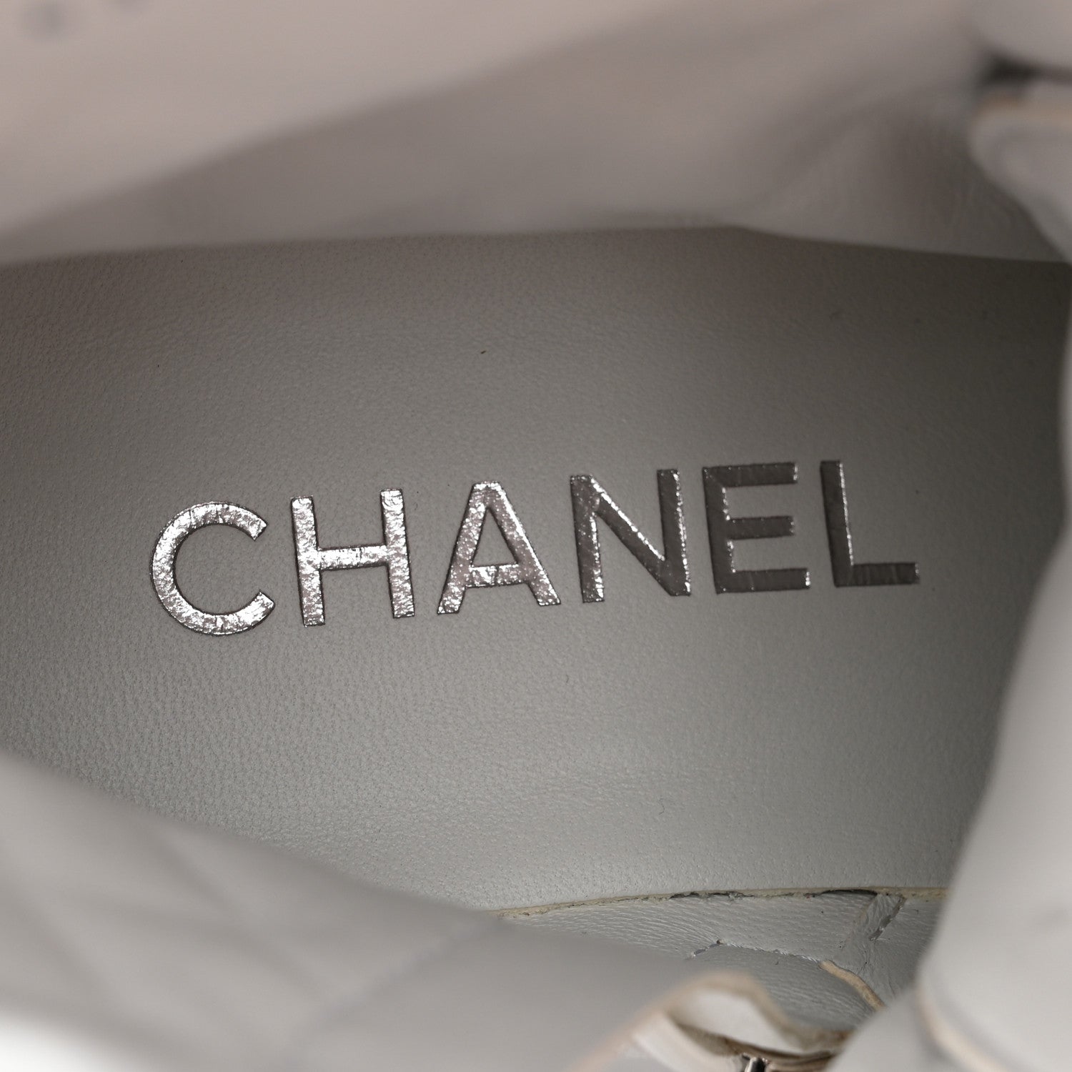 Chanel Caviar Calfskin Quilted Chain Lace Up Combat Boots 38 White Black 6 of 10