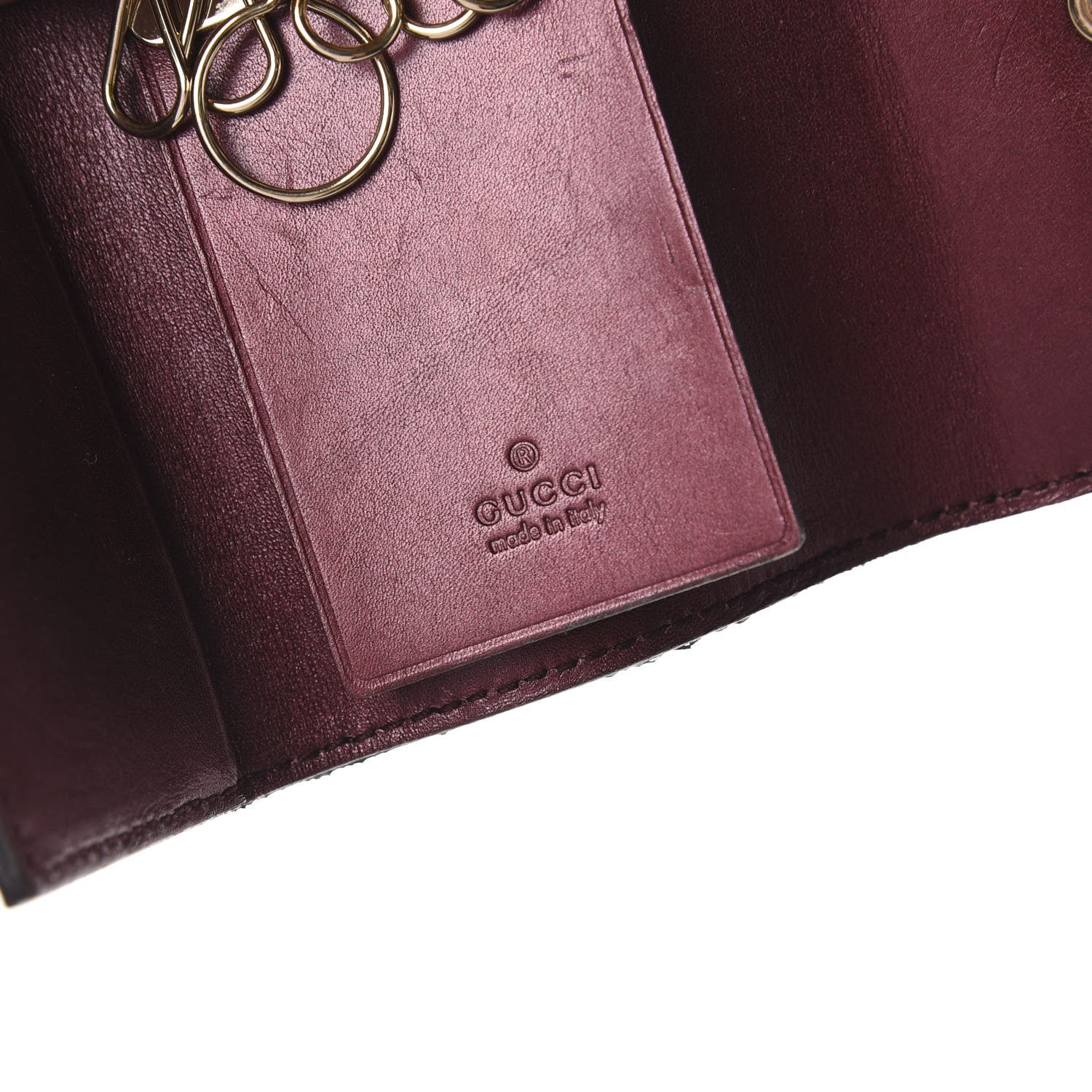 Gucci Shine Guccissima Lovely Heart 6 Key Holder Case Scarlatto 5 of 6