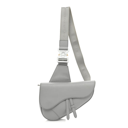 Christian Dior Grained Calfskin Kim Jones Saddle Bag Light Grey 1 of 13
