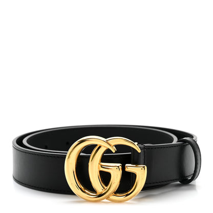 Gucci Plutone Calfskin Double G 30mm Belt 75 30 Black 1 of 5