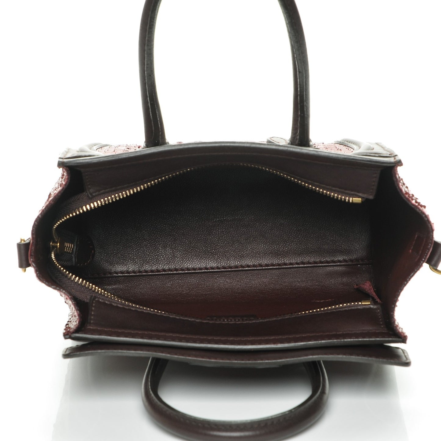 Python Smooth Calfskin Nano Luggage Burgundy