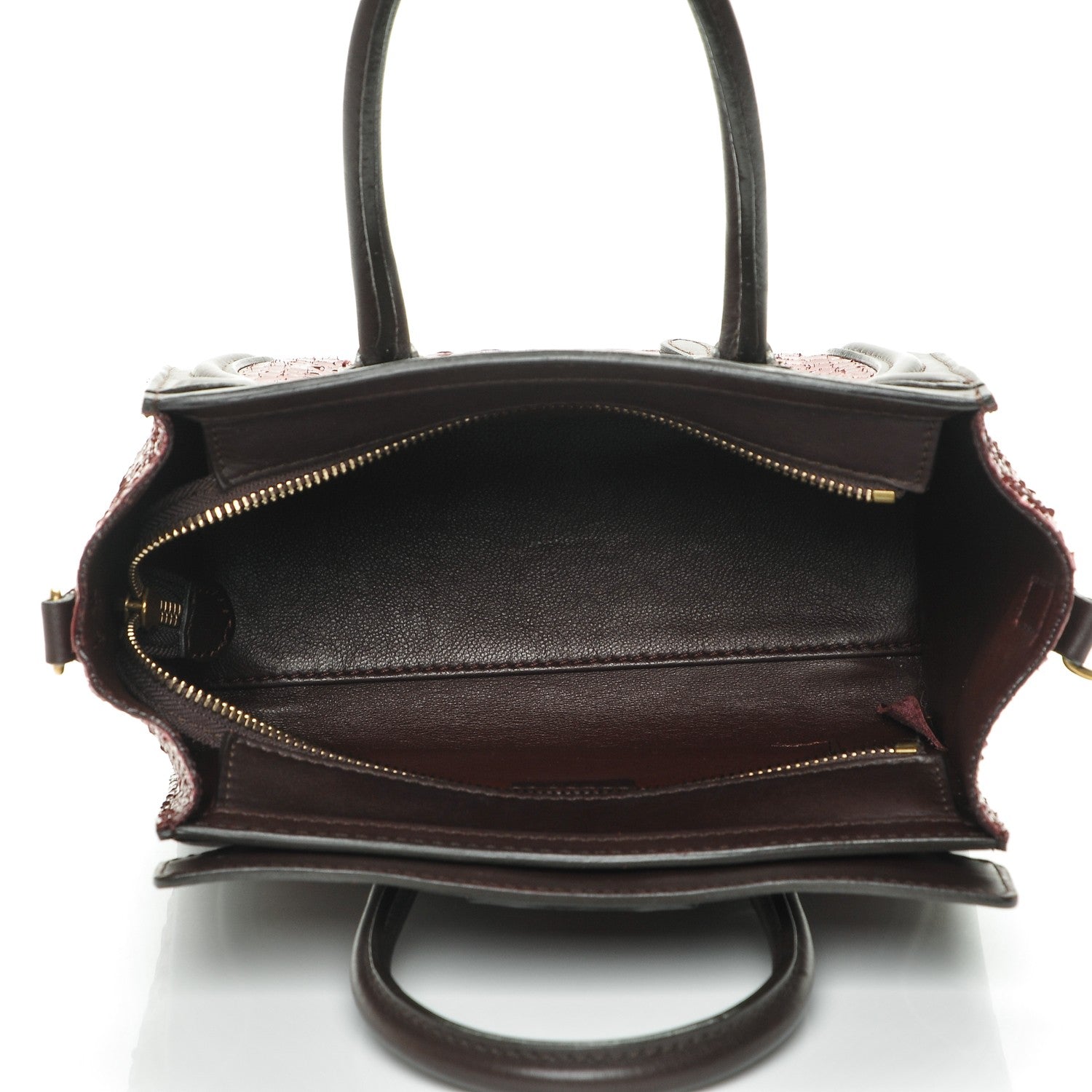 Celine Python Smooth Calfskin Nano Luggage Burgundy 5 of 6