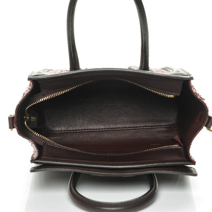 Celine Python Smooth Calfskin Nano Luggage Burgundy 5 of 6