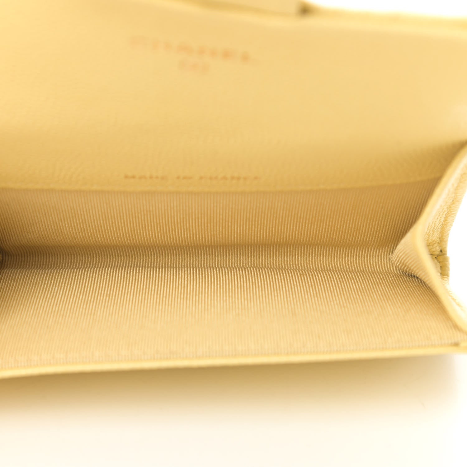 Chanel Caviar Quilted Flap Card Holder Wallet Yellow 5 of 9