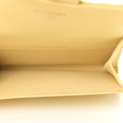 Chanel Caviar Quilted Flap Card Holder Wallet Yellow 5 of 8