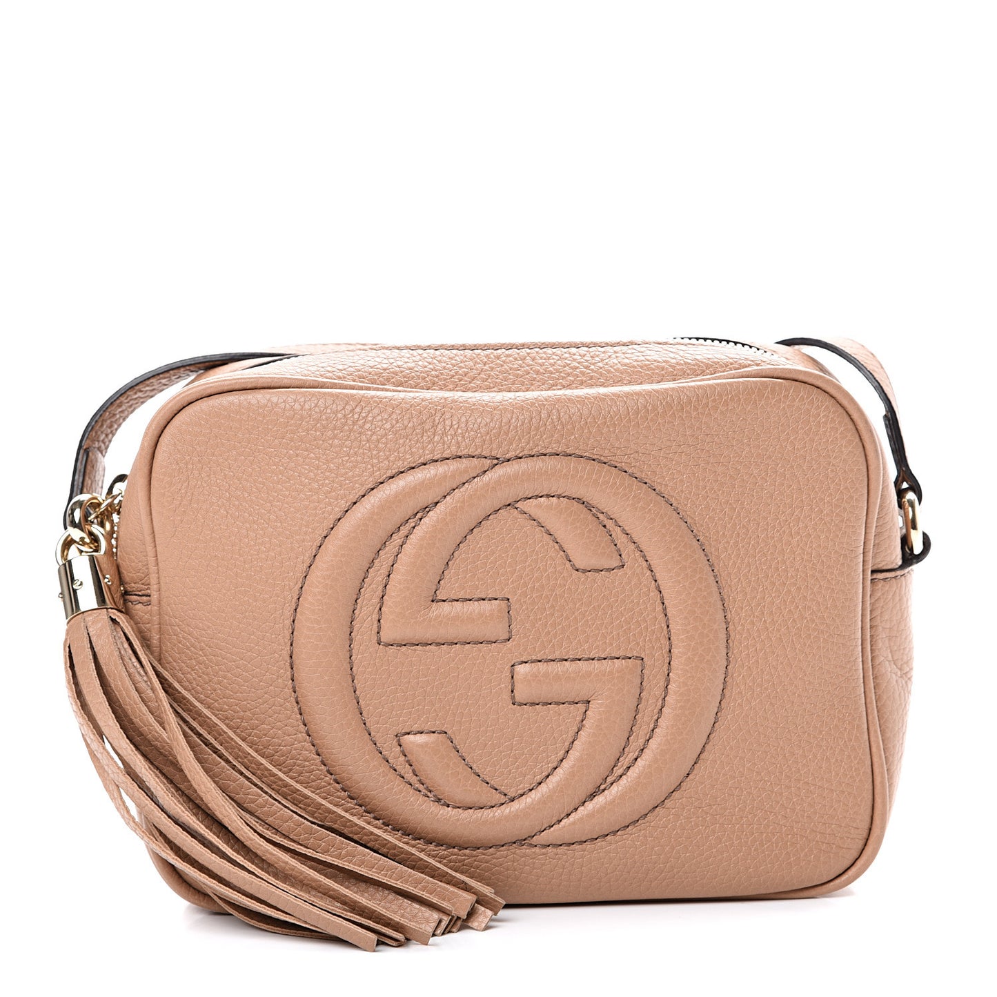 Pebbled Calfskin Small Soho Disco Bag Camelia