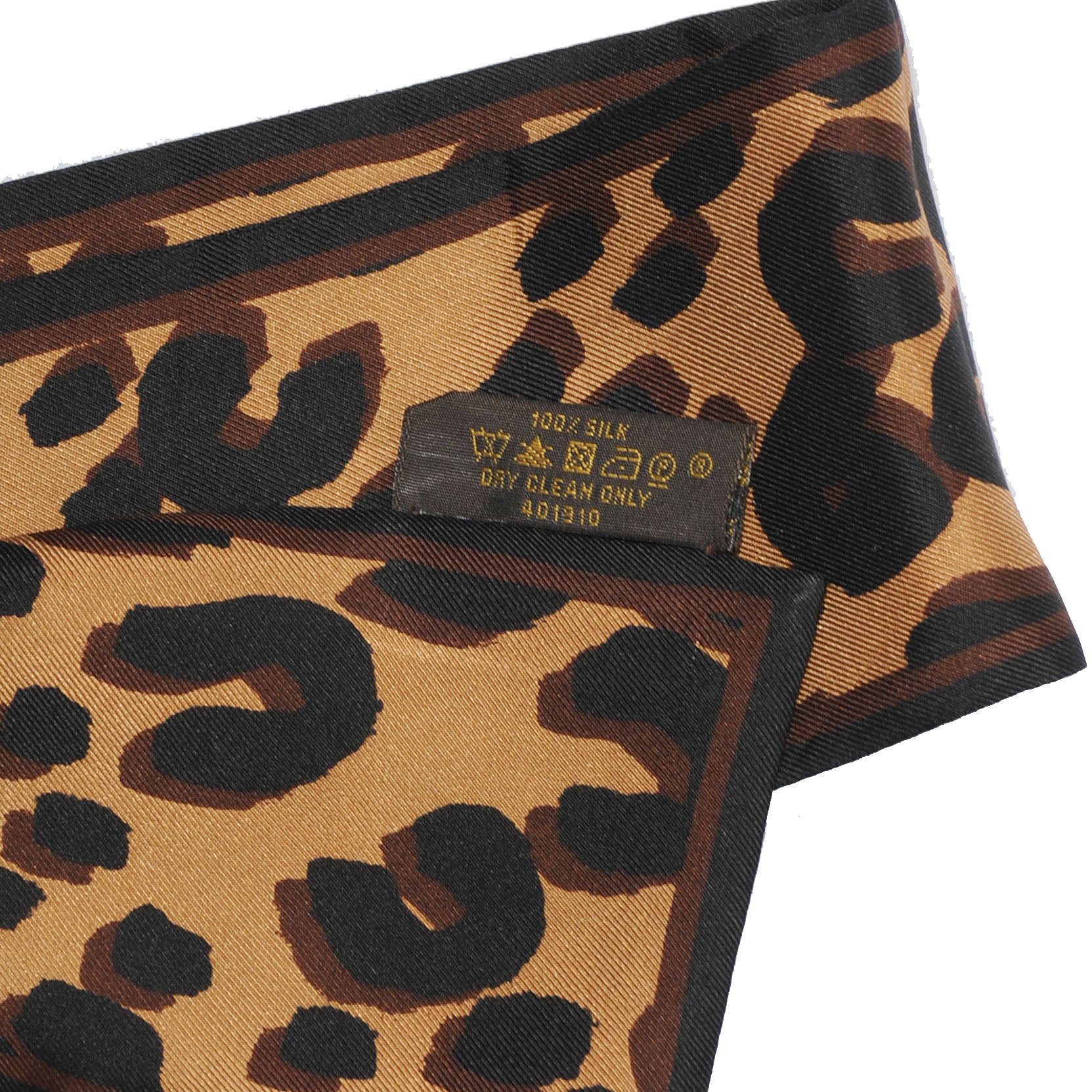 Louis Vuitton Silk Leopard Bandeau Scarf Marron 4 of 4