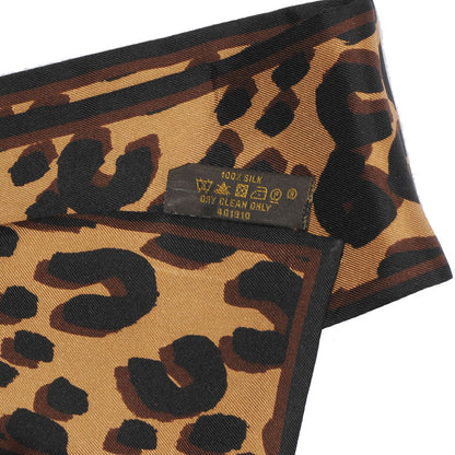 Louis Vuitton Silk Leopard Bandeau Scarf Marron 4 of 4