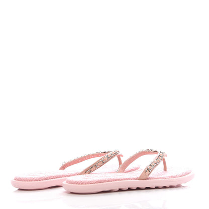 Chanel Calfskin CC Chain Thong Sandals 37 Pink 4 of 8