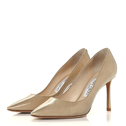 Jimmy Choo Patent Agnes 85 Pumps 36 Nude 3 of 10