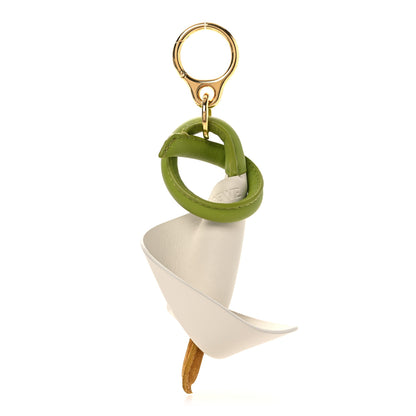 Loewe Calfskin Callalily Bag Charm Green White 1 of 5
