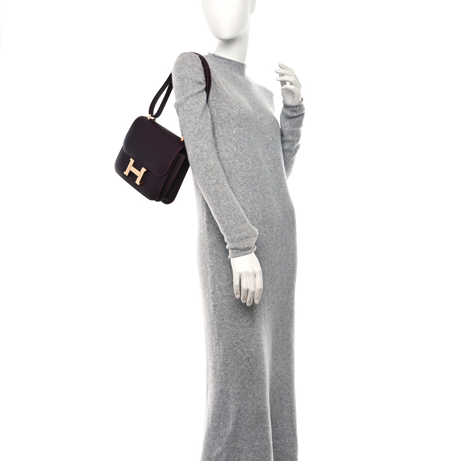Hermes Epsom Horseshoe Constance 24 Raisin Gris Mouette 2 of 10