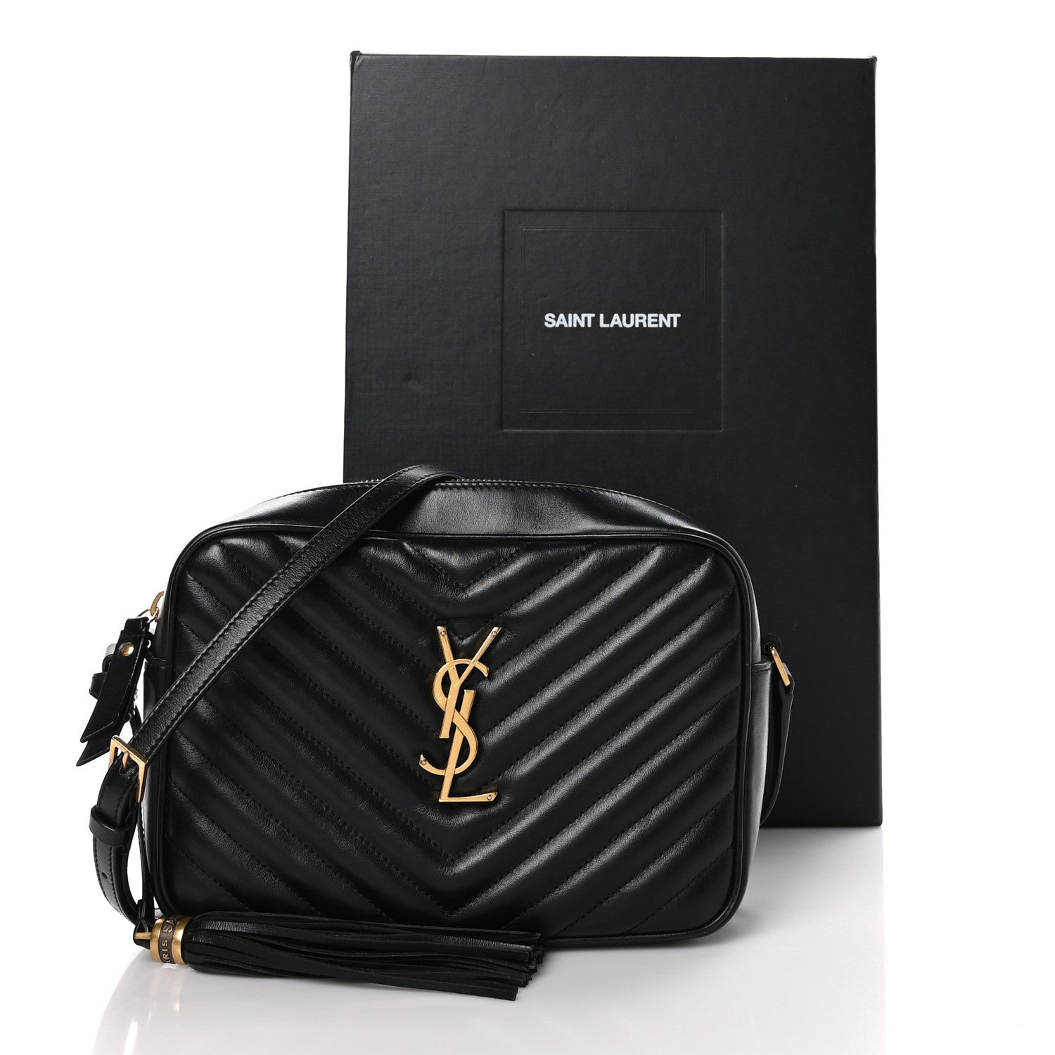 Saint Laurent Calfskin Matelasse Monogram Lou Camera Bag Black 10 of 10