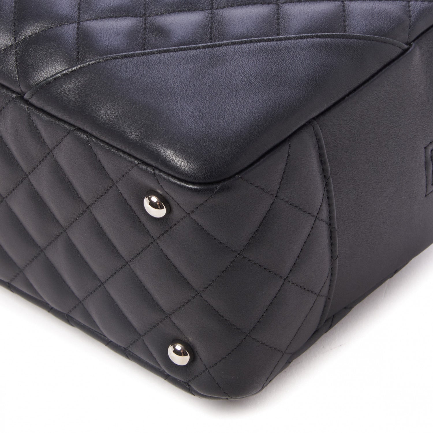 Chanel Calfskin Quilted Large Cambon Bowler Black 5 of 9