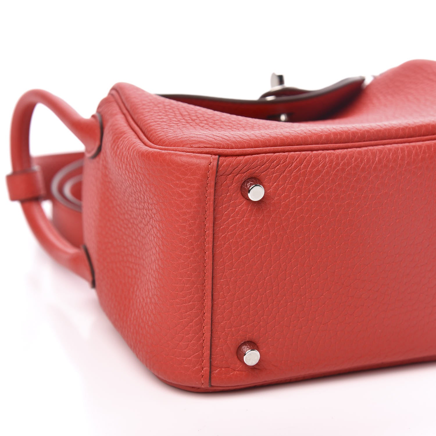 Hermes Taurillon Clemence Mini Lindy 20 Rouge Tomate 8 of 11