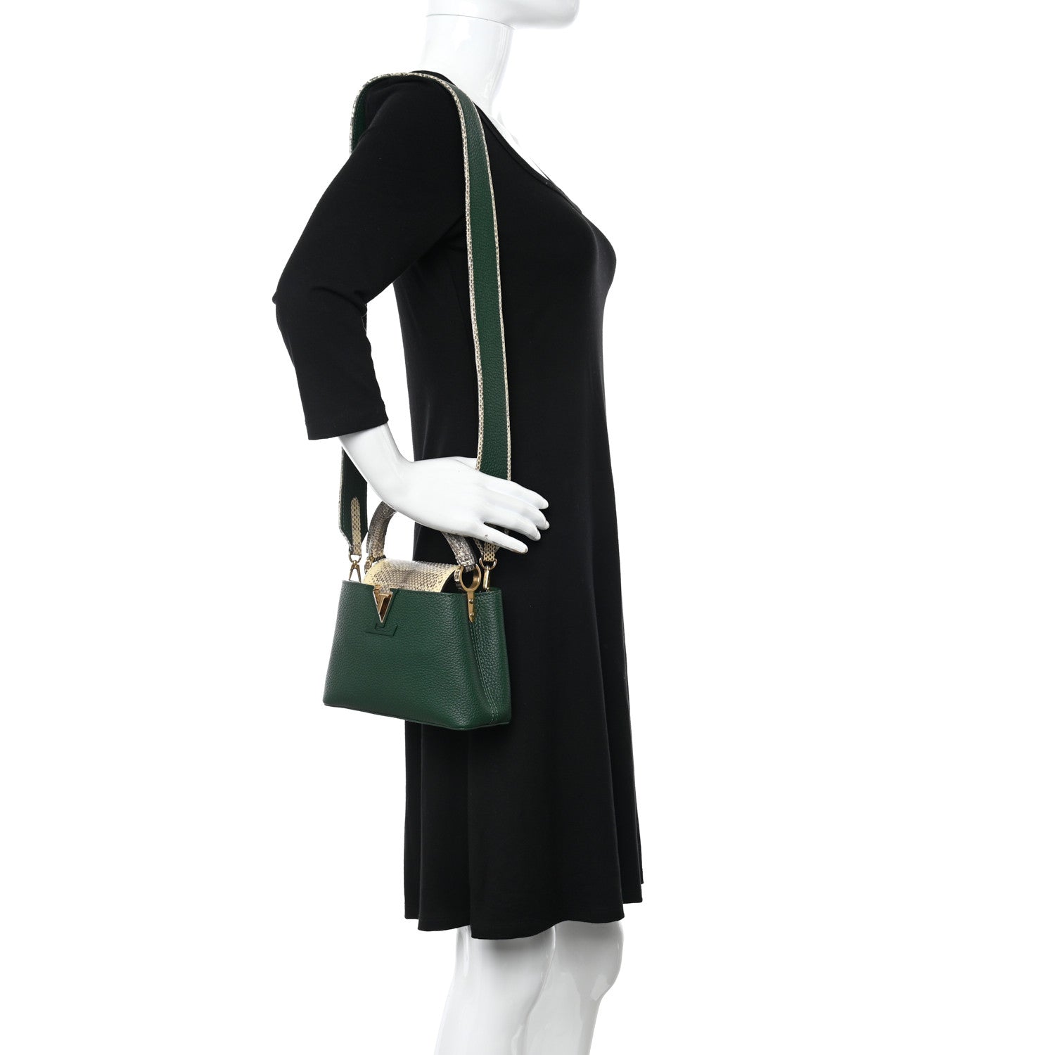 Louis Vuitton Taurillon Ayers Mini Capucines Emeraude 2 of 9