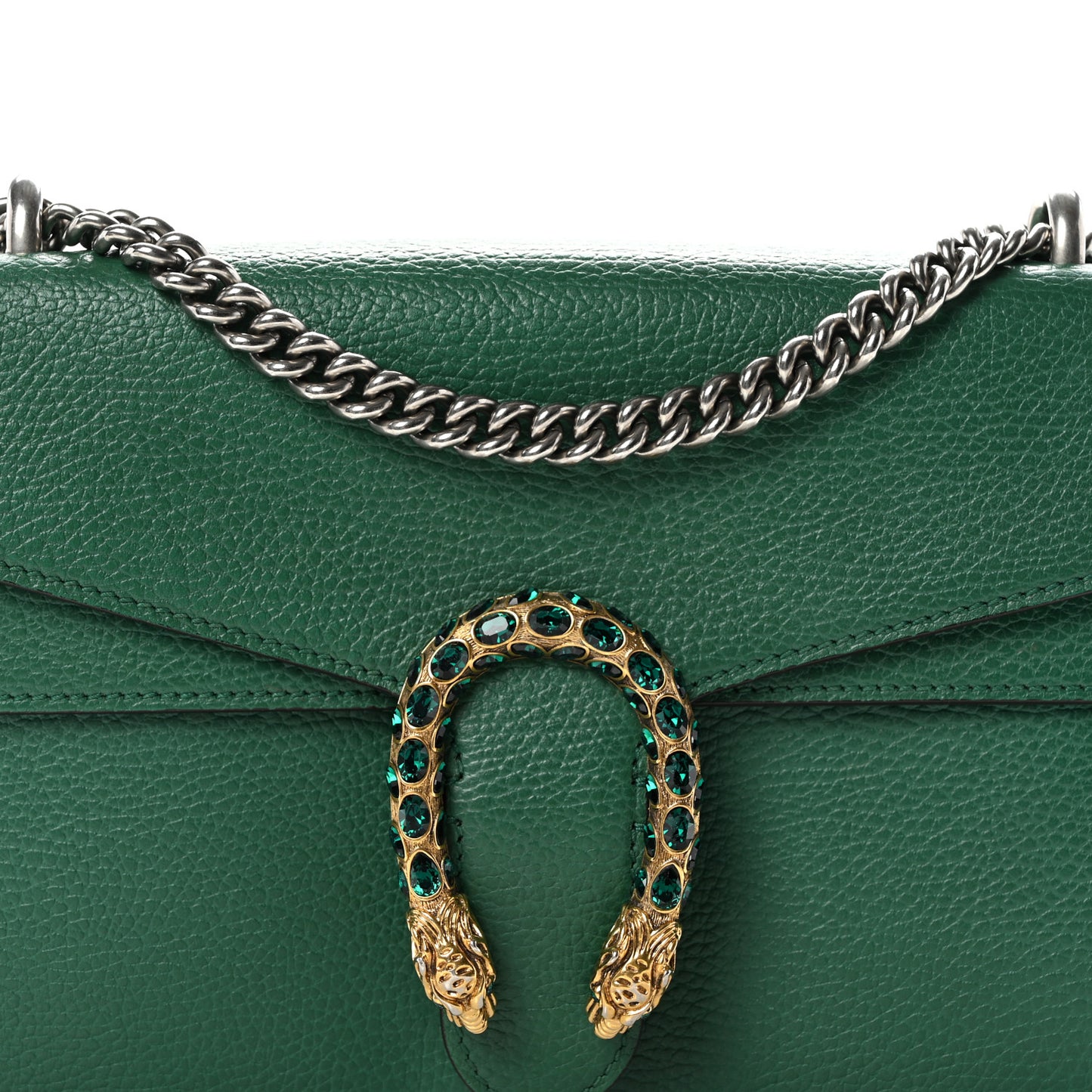 Pebbled Calfskin Small Dionysus Shoulder Bag Emerald