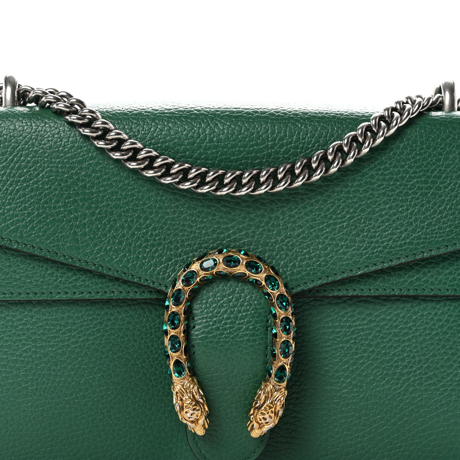 Gucci Pebbled Calfskin Small Dionysus Shoulder Bag Emerald 10 of 14