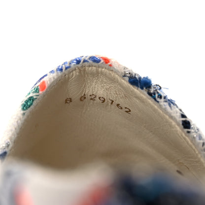 Chanel Tweed Grosgrain CC Espadrilles 39 White Blue Pink Green Black 8 of 8