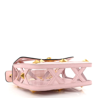 Valentino Garavani PVC Calfskin Medium Roman Stud Shoulder Bag Transparent Rose Quartz 4 of 11