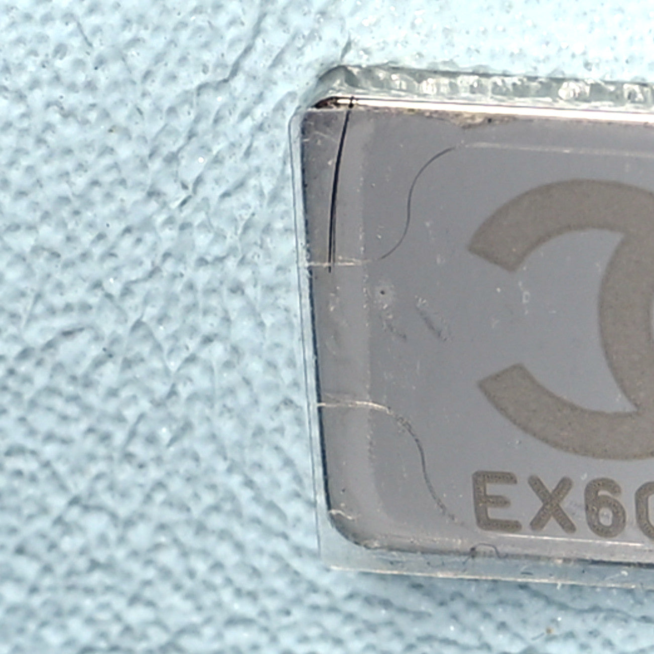 Perforated Lambskin Quilted Mini Rectangular Flap Light Blue Light Purple White