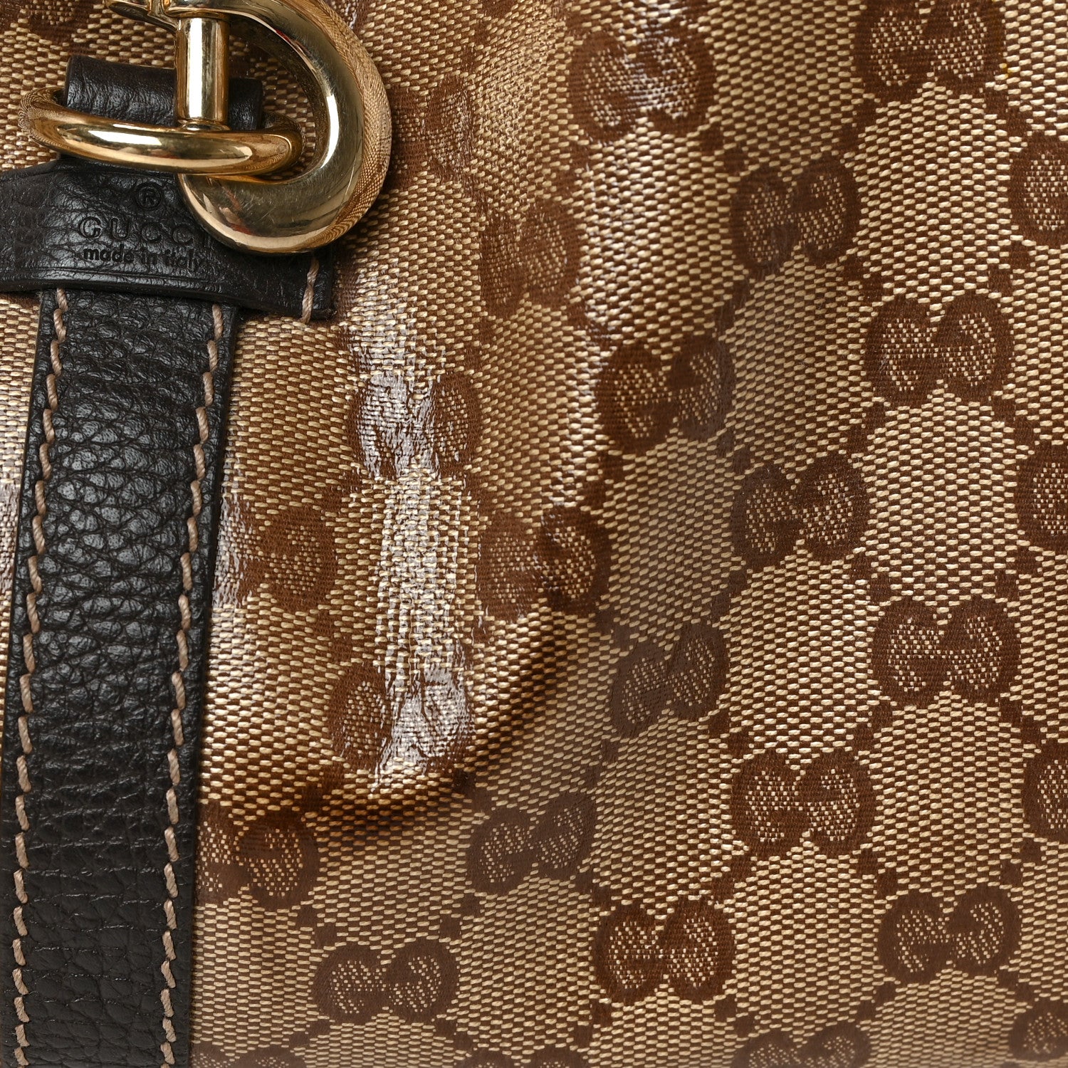 Gucci Crystal Monogram Dollar Calfskin Medium Joy Shoulder Bag Beige Ebony Testa Di Moro 10 of 10