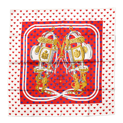 Hermes Silk Brides De Gala Love Scarf 90 Rouge Vif Marine White 1 of 4
