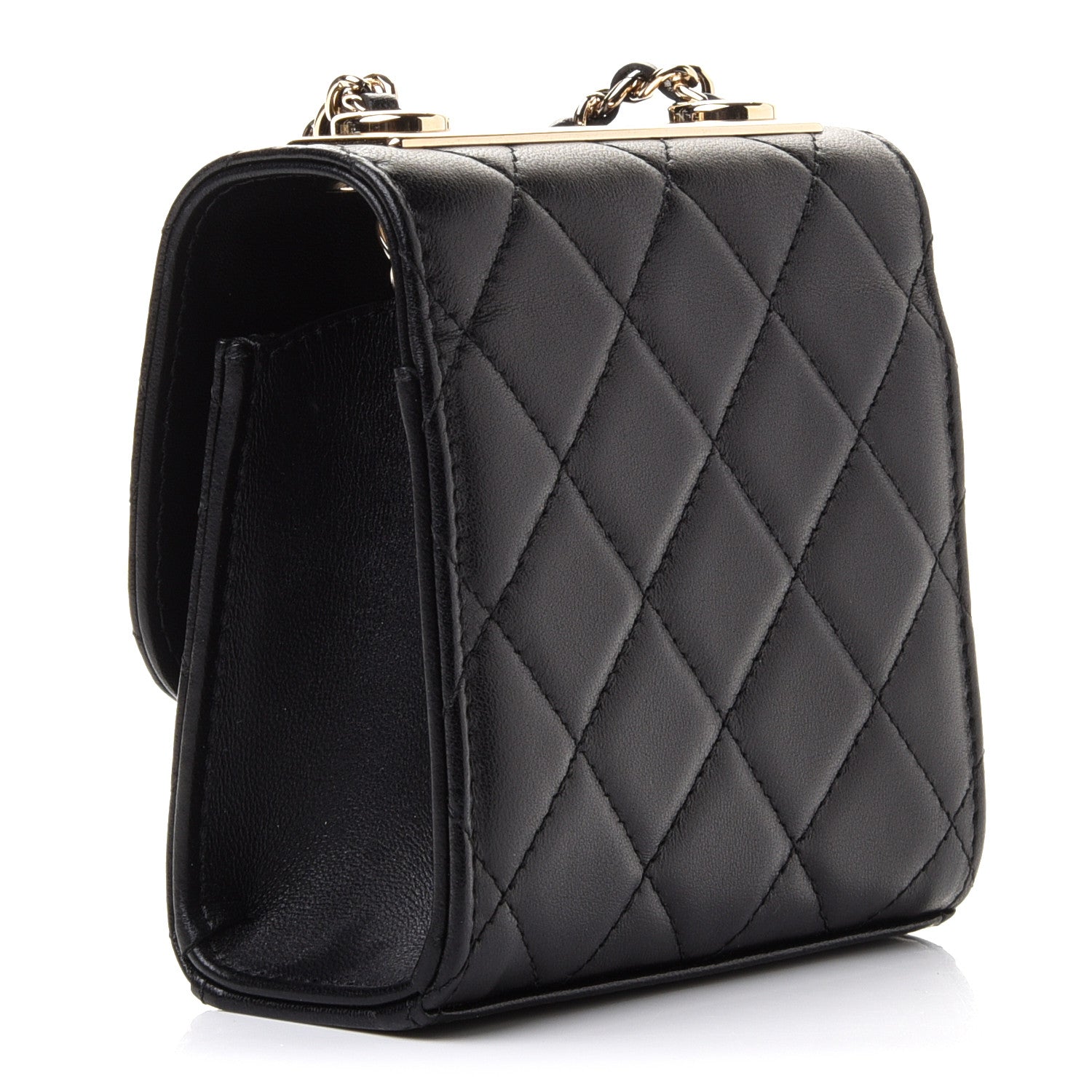 Chanel Lambskin Quilted Mini Trendy CC Chain Wallet Black 2 of 9