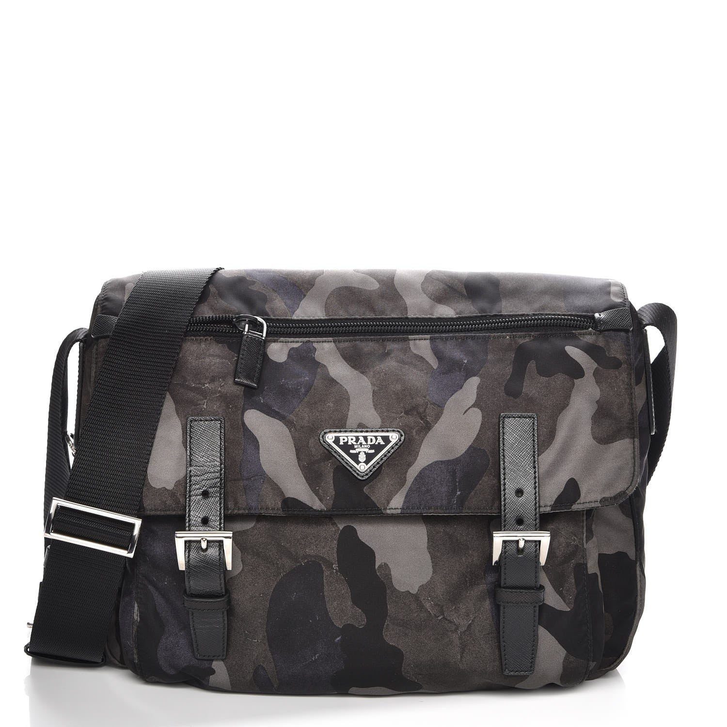 Prada Tessuto Nylon Camouflage Messenger Bag Fumo 1 of 9