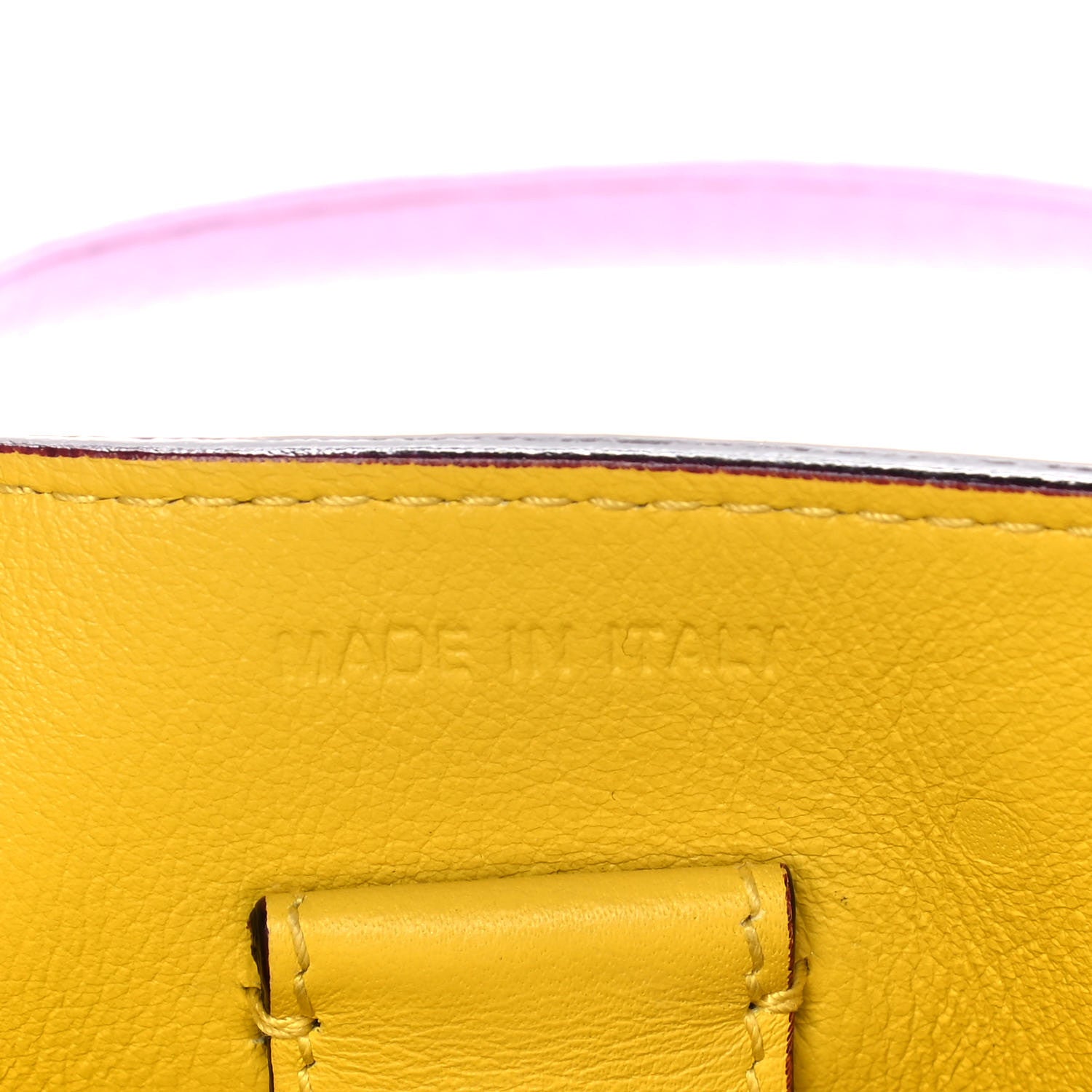 Christian Dior Bullcalf Mini Diorissimo Tote Pink Yellow 7 of 12