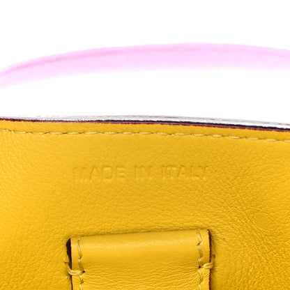 Christian Dior Bullcalf Mini Diorissimo Tote Pink Yellow 7 of 12