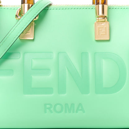 Fendi Vitello King Plexiglass Logo Embossed Mini By The Way Top Handle Boston Bag Edamame 9 of 11