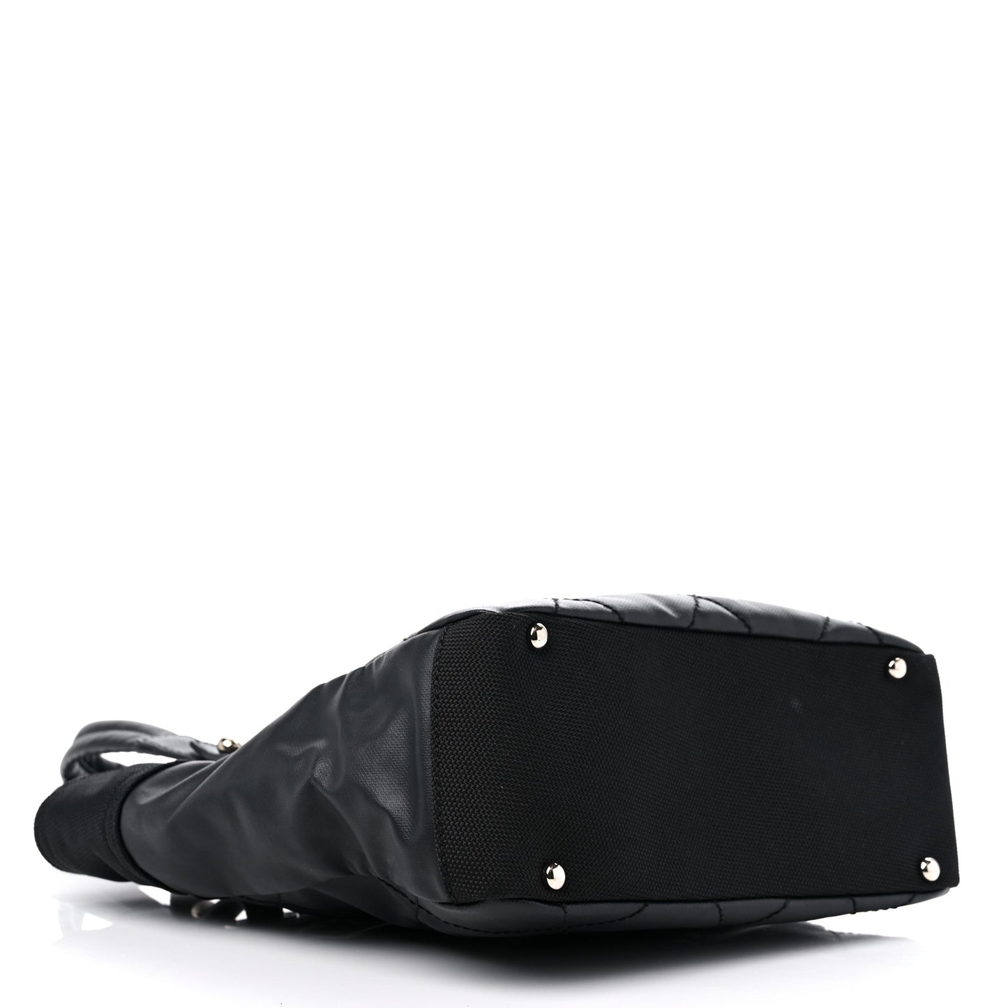 Coated Canvas Quilted Small Paris Biarritz Tote Black