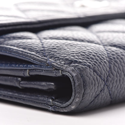 Chanel Caviar Quilted CC Long Double Wallet Navy 11 of 14